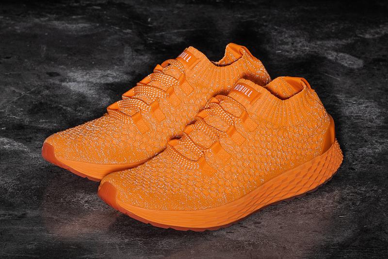 Men's Nobull Neon Reflective Knit Running Shoes Orange | SG W2128N